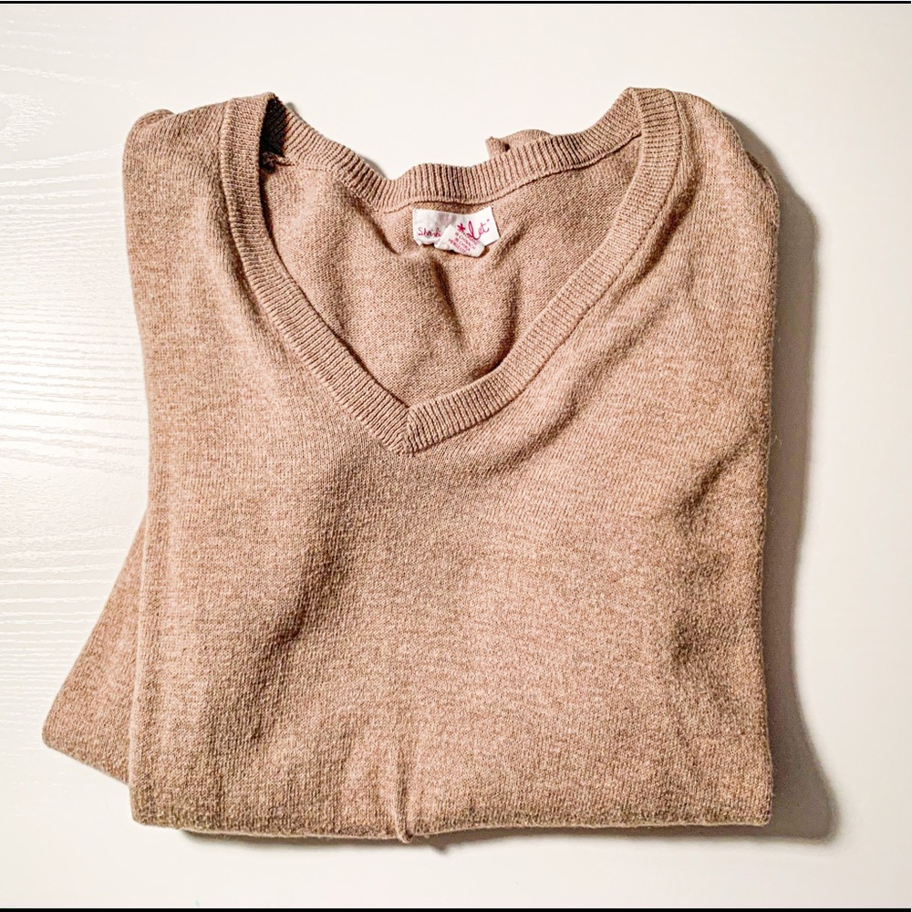 tan sweater